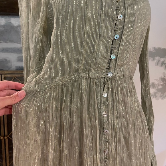 Tan and good thread sheer Free People dress with half slip included - Picture 10 of 13